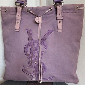 Yves Saint Laurent Lavender Canvas Tote